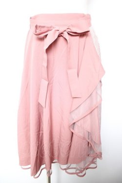 画像1: axes femme / パイピングチュールフリルスカート M ピンク Y-26-01-18-109-AX-SK-SZ-ZY