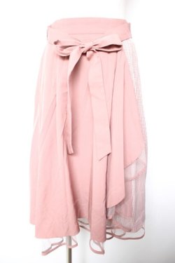 画像1: axes femme / パイピングチュールフリルスカート M ピンク Y-26-01-18-110-AX-SK-SZ-ZY