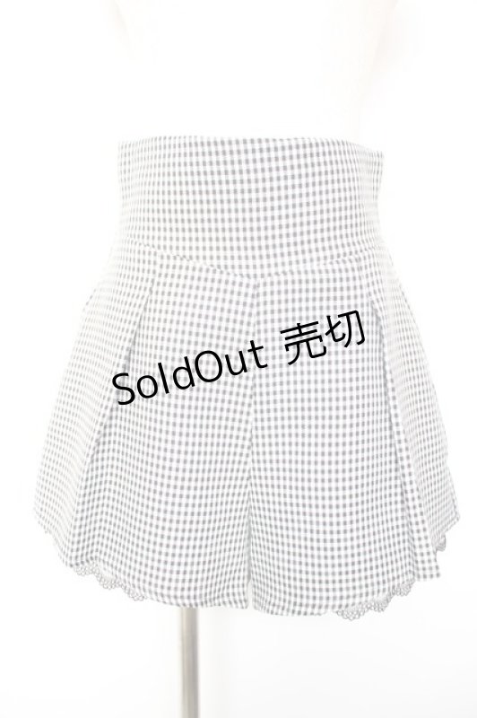 画像1: Bubbles / ハイウエストフリルパンツ S 白×黒 Y-26-01-18-113-CA-PA-SZ-ZS (1)