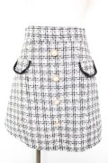 An MILLE / ツイードパールスカート  白×黒 Y-26-01-18-115-EL-SK-SZ-ZY