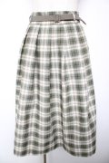 F i.n.t / ベルト付きサマーチェックタックスカート F グリーン Y-26-01-18-127-CA-SK-SZ-ZY