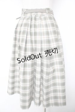 画像2: F i.n.t / ベルト付きサマーチェックタックスカート F グリーン Y-26-01-18-127-CA-SK-SZ-ZY