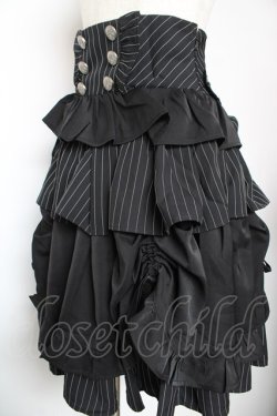 画像3: Chalmiere / ストライプフリルスカート M 黒 Y-26-01-18-129-LO-SK-SZ-ZY