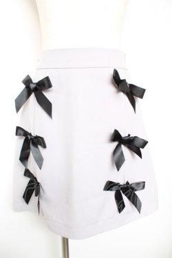 画像1: Ank Rouge / リボン使いスカート  グレー Y-26-01-18-133-CA-SK-SZ-ZY