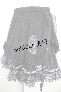 画像3: H jelly / チュール重ねプリントスカート  黒 Y-26-01-18-136-HN-SK-SZ-ZY