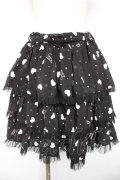 metamorphose / Heart Print　スカート  黒 Y-26-01-18-137-ME-SK-SZ-ZY
