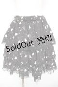 metamorphose / Heart Print　スカート  黒 Y-26-01-18-137-ME-SK-SZ-ZY