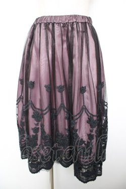 画像1: BPN / ローズレースチュール重ねスカート  ピンク Y-26-01-18-139-GO-SK-SZ-ZY