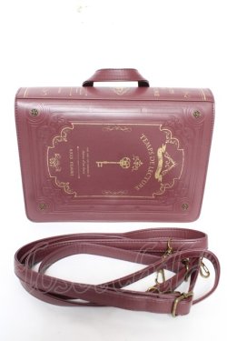 画像1: axes femme / 洋書風デザインサッチェルバック  ワイン Y-26-01-18-019-AX-BG-SZ-ZY