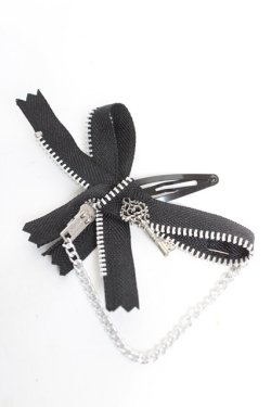 画像1: GOTH / ジップリボンピン  黒 Y-26-01-18-003-GO-ZA-SZ-ZY
