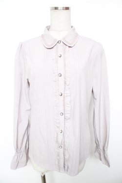 画像1: axes femme / 刺繍リボンブラウス L グレー Y-26-01-18-026-AX-BL-SZ-ZY