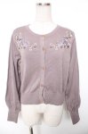画像1: axes femme / フラワーガーデン刺繍カーディガン  グレー Y-26-01-18-027-AX-TO-SZ-ZT631 (1)
