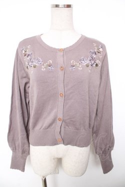 画像1: axes femme / フラワーガーデン刺繍カーディガン  グレー Y-26-01-18-027-AX-TO-SZ-ZY