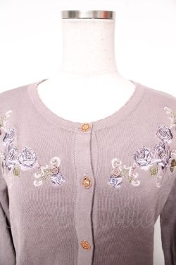 画像3: axes femme / フラワーガーデン刺繍カーディガン  グレー Y-26-01-18-027-AX-TO-SZ-ZY