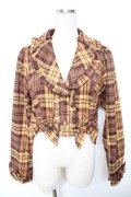 axes femme kawaii / タータンチェックジャケット M イエロー Y-26-01-18-032-AX-JA-SZ-ZY