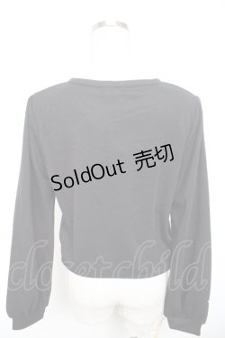 画像2: axes femme / 袖口×胸元ネコ刺繍カットカーディガン F 黒 Y-26-01-18-034-AX-TO-SZ-ZY