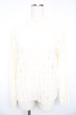 画像1: axes femme / 起毛ストライプリーフ柄プルオーバー F 生成り Y-26-01-18-037-AX-TO-SZ-ZY