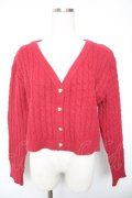 F i.n.t / ハート釦ケーブルニットカーディガン F レッド Y-26-01-18-039-CA-TO-SZ-ZY