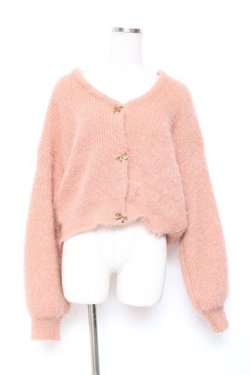 画像1: F i.n.t / リボン釦シュガーラメカーディガン F ピンクブラウン Y-26-01-20-001-CA-TO-SZ-ZY