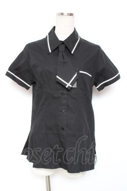 画像1: PEACE NOW / 裾プリーツマリンブラウス M 黒 Y-26-01-20-029-PU-BL-SZ-ZY