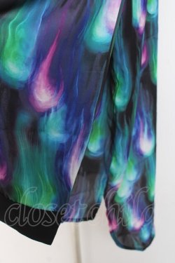 画像4: Drug Honey / 幻影鬼炎柄テールカットシャツ  黒 Y-26-01-20-031-PU-BL-SZ-ZY