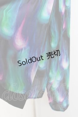 画像4: Drug Honey / 幻影鬼炎柄テールカットシャツ  黒 Y-26-01-20-031-PU-BL-SZ-ZI