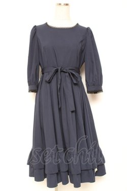 画像1: Sheglit / "Harriet"パフワンピース M ネイビー Y-26-01-20-033-EL-OP-SZ-ZY