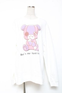 画像1: NieR Clothing / ちゃむちゃむスウェット 2XL 白 Y-26-01-20-041-PU-BL-AS-ZY