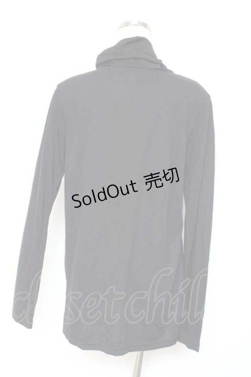 画像2: BPN FOR MEN / 編み上げハイネックカットソー M 黒 Y-26-01-20-047-GO-TO-SZ-ZI (2)