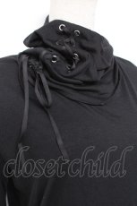 画像3: BPN FOR MEN / 編み上げハイネックカットソー M 黒 Y-26-01-20-047-GO-TO-SZ-ZI (3)