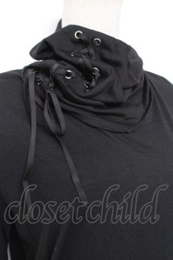 画像3: BPN FOR MEN / 編み上げハイネックカットソー M 黒 Y-26-01-20-047-GO-TO-SZ-ZY