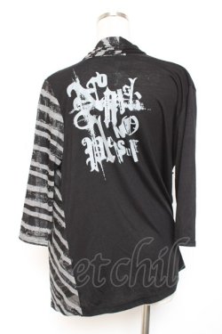 画像2: ALGONQUINS / ボーダー切替ボレロ F 黒×グレー Y-26-01-20-051-AL-TO-SZ-ZY