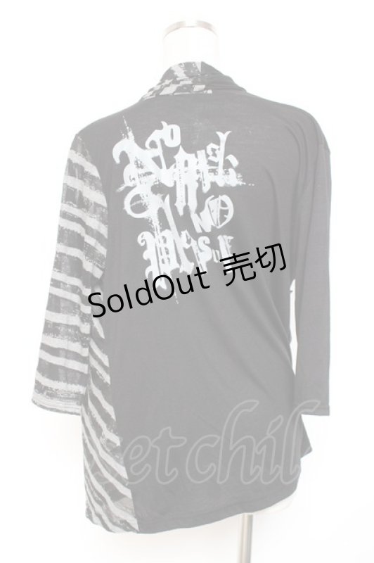 画像2: ALGONQUINS / ボーダー切替ボレロ F 黒×グレー Y-26-01-20-051-AL-TO-SZ-ZI (2)