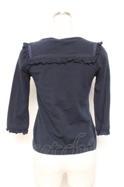 画像2: Leur Getter / スクエアフリルカットソー M 紺 Y-26-01-20-006-LU-TO-SZ-ZY