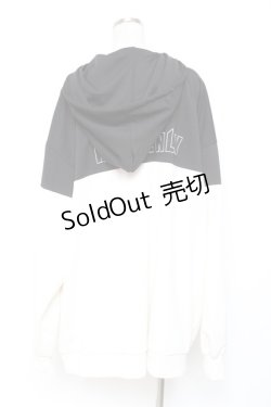 画像2: LISTEN FLAVOR / ヘヴンリージャージパーカー  黒×白 Y-26-01-20-054-PU-TO-SZ-ZI