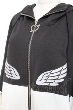 画像4: LISTEN FLAVOR / ヘヴンリージャージパーカー  黒×白 Y-26-01-20-054-PU-TO-SZ-ZY