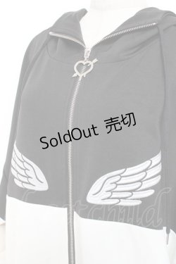 画像4: LISTEN FLAVOR / ヘヴンリージャージパーカー  黒×白 Y-26-01-20-054-PU-TO-SZ-ZI