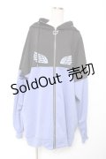 LISTEN FLAVOR / ヘヴンリージャージパーカー  黒×ブルー Y-26-01-20-055-PU-TO-SZ-ZI