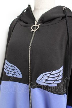 画像4: LISTEN FLAVOR / ヘヴンリージャージパーカー  黒×ブルー Y-26-01-20-055-PU-TO-SZ-ZY