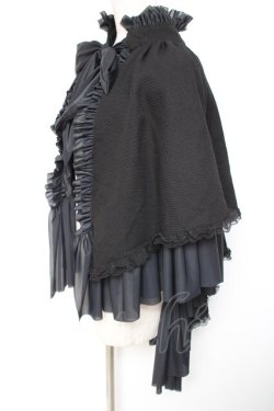 画像2: MARBLE / フィッシュテールマント  黒 Y-26-01-20-056-GO-TO-SZ-ZY