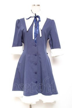 画像1: ATELIER BOZ / キャロルワンピースネオ  ブルー×ホワイト Y-26-01-20-057-EL-OP-SZ-ZY