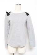 franche lippee black / 肩リボンプルオーバー M グレー Y-26-01-20-007-LO-TO-SZ-ZI