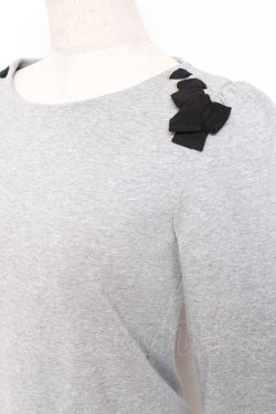 画像3: franche lippee black / 肩リボンプルオーバー M グレー Y-26-01-20-007-LO-TO-SZ-ZY