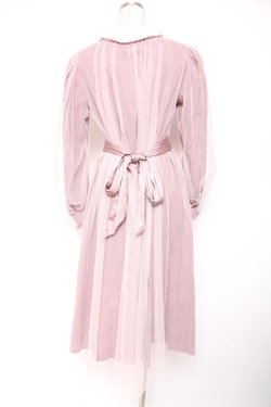 画像2: Vallee lys / ソフトチュールブラウスワンピース  ピンク Y-26-01-20-064-GO-OP-SZ-ZY