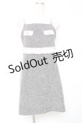 evelyn / パールショルダーワンピース  グレー Y-26-01-20-065-LO-OP-SZ-ZS