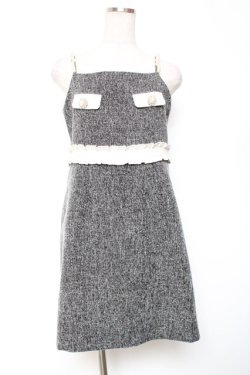 画像1: evelyn / パールショルダーワンピース  グレー Y-26-01-20-065-LO-OP-SZ-ZY