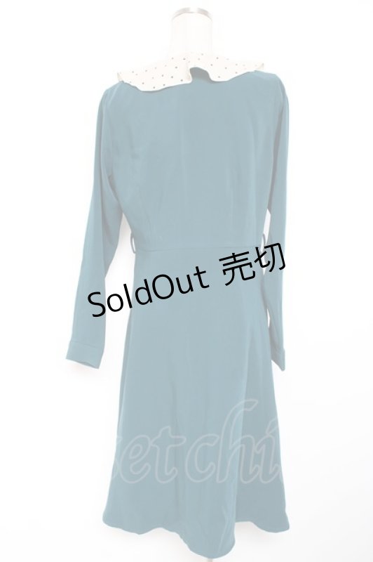 画像2: Fi.n.t / タイ付きドットクレリック衿ワンピース  グリーン Y-26-01-20-068-CA-OP-SZ-ZI (2)