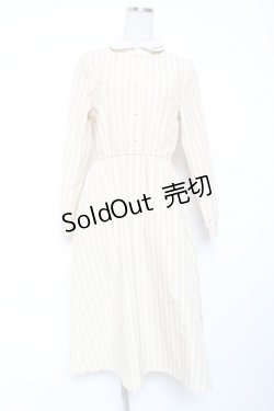 画像1: F i.n.t / クレリックストライプシャツワンピース/ポムポムプリン F ベージュ Y-26-01-20-070-CA-OP-SZ-ZI