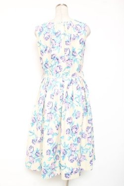 画像2: an another angelus / フラワープリントマルバックルベルトノースリーブワンピース  生成り Y-26-01-20-071-CA-OP-SZ-ZY