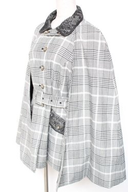 画像2: axes femme / パイピングケープコート M 黒 Y-26-01-20-074-AX-CO-SZ-ZY